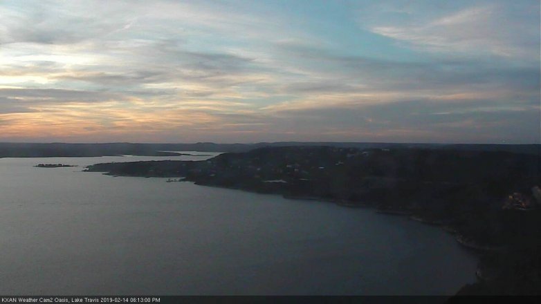 Lake Travis webcam, February 14, 2019 5:15 PM CT