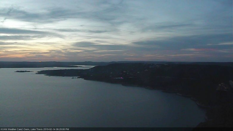 Lake Travis webcam, February 14, 2019 5:30 PM CT