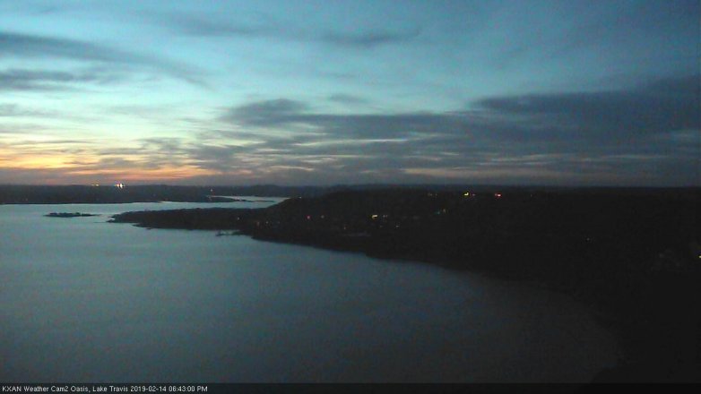 Lake Travis webcam, February 14, 2019 5:45 PM CT