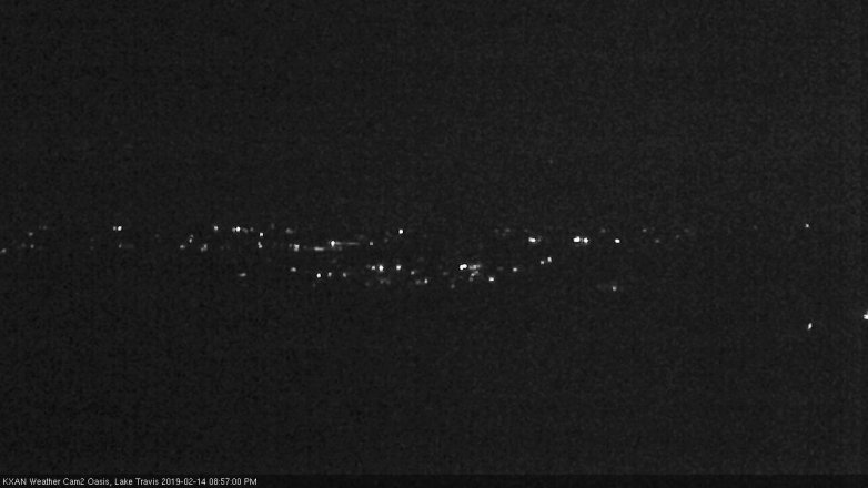 Lake Travis webcam, February 14, 2019 8:00 PM CT
