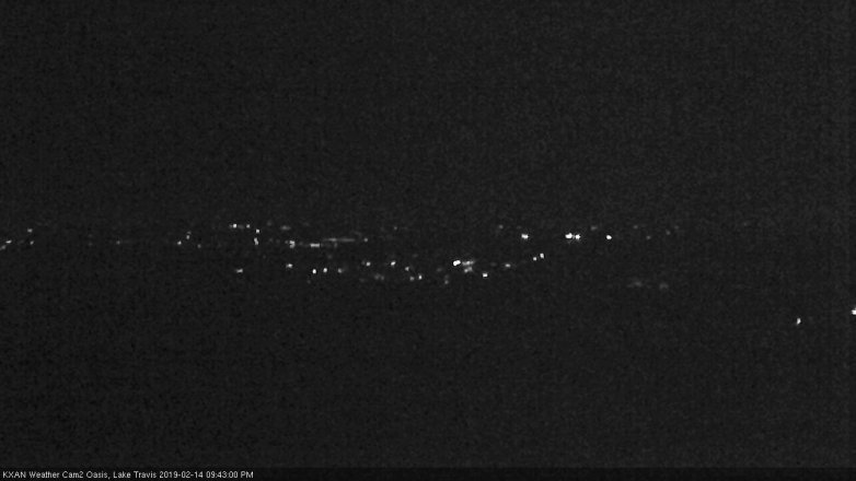 Lake Travis webcam, February 14, 2019 8:45 PM CT