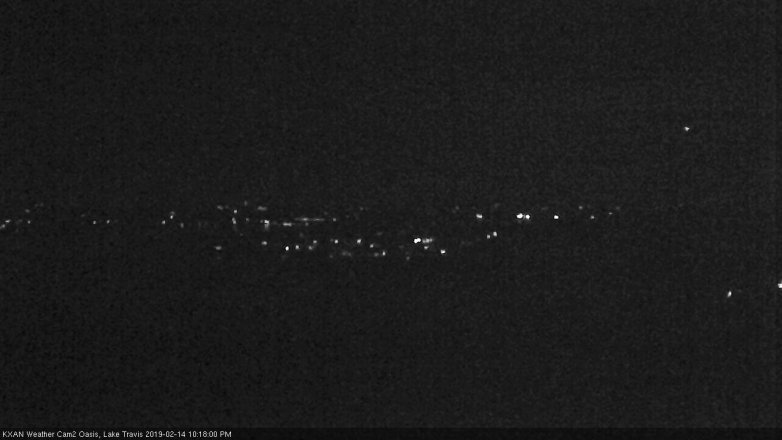 Lake Travis webcam, February 14, 2019 9:20 PM CT