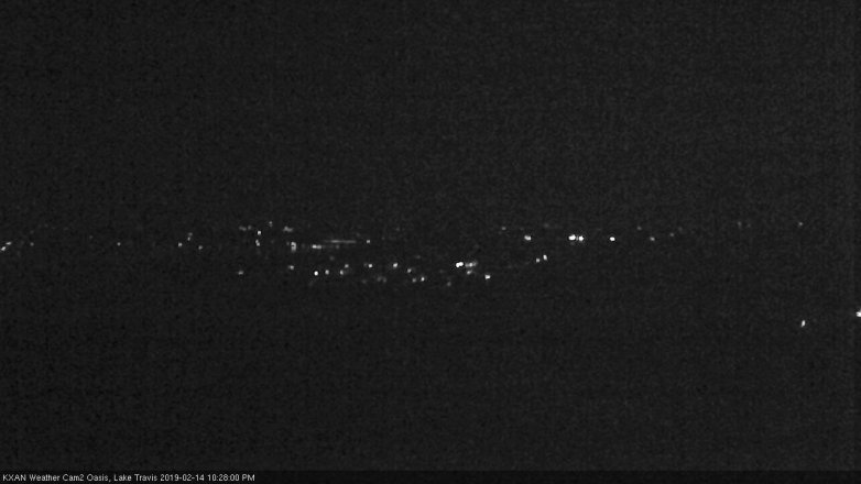 Lake Travis webcam, February 14, 2019 9:30 PM CT