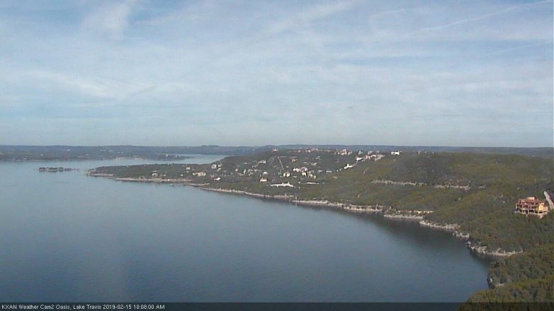 Lake Travis webcam, February 15, 2019 9:10 AM CT