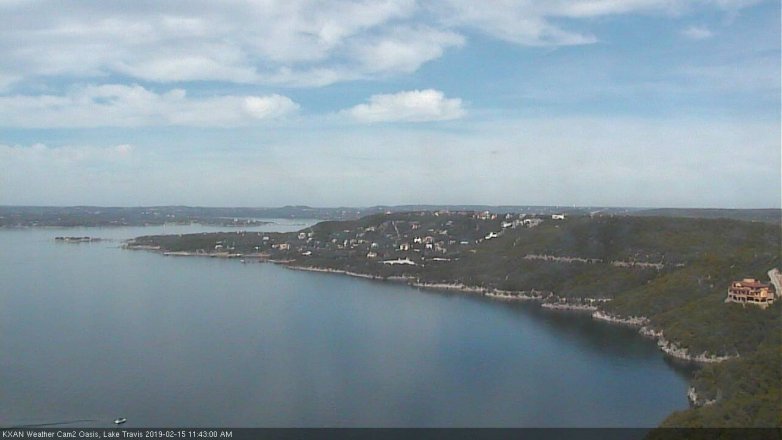 Lake Travis webcam, February 15, 2019 10:45 AM CT