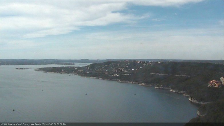 Lake Travis webcam, February 15, 2019 2:00 PM CT