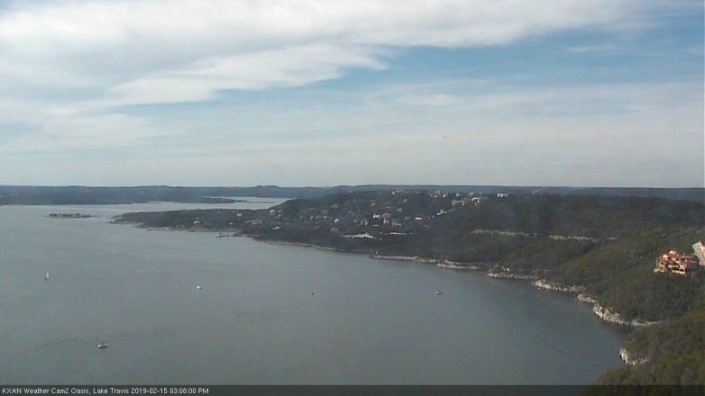 Lake Travis webcam, February 15, 2019 2:10 PM CT