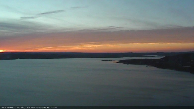 Lake Travis webcam, February 17, 2019 5:25 PM CT