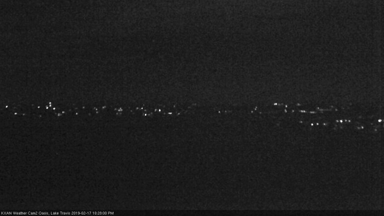 Lake Travis webcam, February 17, 2019 9:30 PM CT