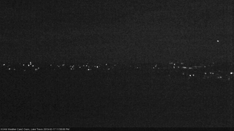 Lake Travis webcam, February 17, 2019 11:00 PM CT