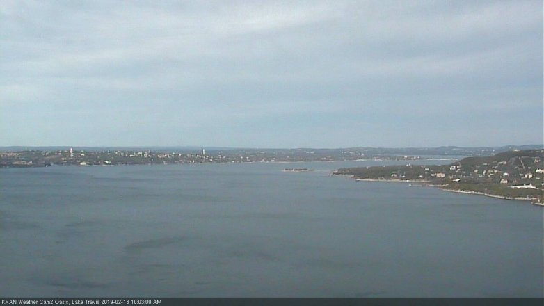 Lake Travis webcam, February 18, 2019 9:05 AM CT