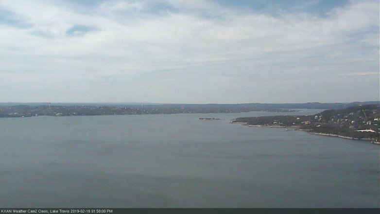 Lake Travis webcam, February 18, 2019 1:00 PM CT