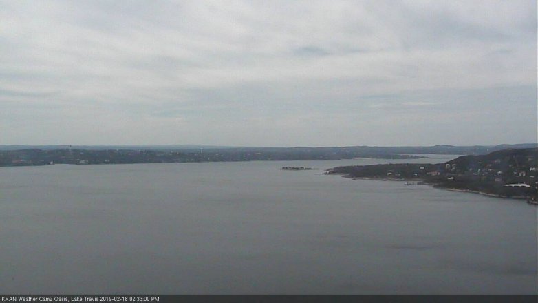 Lake Travis webcam, February 18, 2019 1:35 PM CT