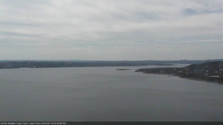 Lake Travis webcam, February 18, 2019 1:40 PM CT