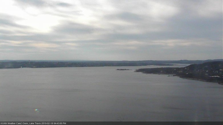 Lake Travis webcam, February 18, 2019 3:45 PM CT