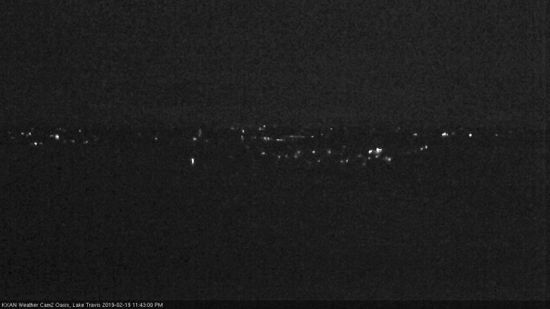 Lake Travis webcam, February 19, 2019 10:45 PM CT