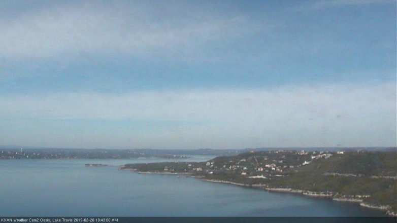 Lake Travis webcam, February 20, 2019 9:45 AM CT