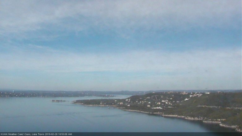 Lake Travis webcam, February 20, 2019 9:55 AM CT