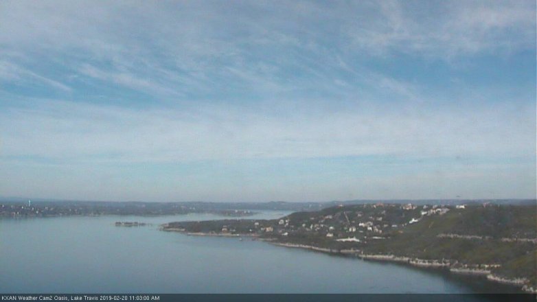 Lake Travis webcam, February 20, 2019 10:05 AM CT