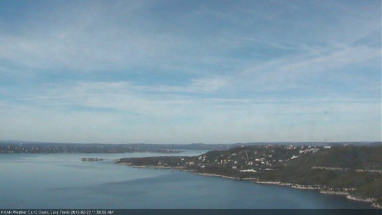 Lake Travis webcam, February 20, 2019 11:00 AM CT