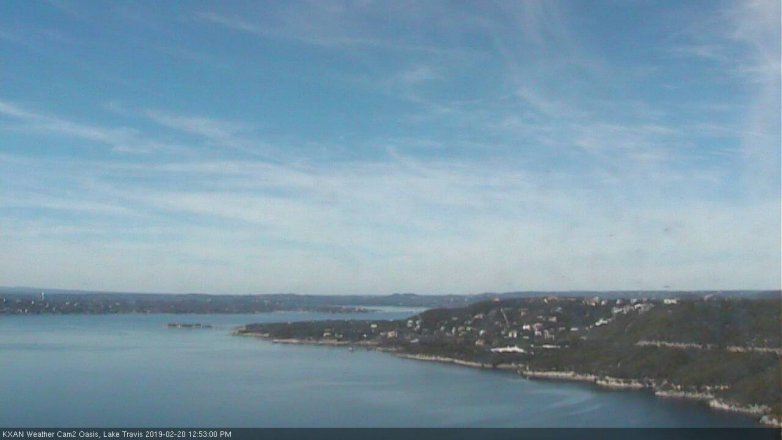 Lake Travis webcam, February 20, 2019 11:55 AM CT