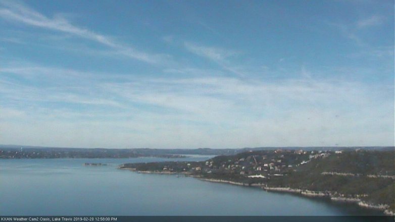 Lake Travis webcam, February 20, 2019 12:00 PM CT