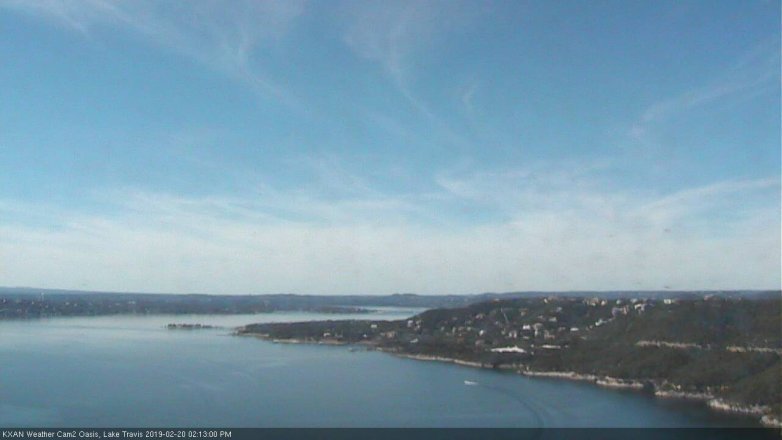 Lake Travis webcam, February 20, 2019 1:15 PM CT