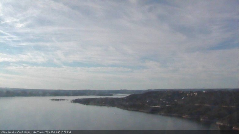 Lake Travis webcam, February 20, 2019 4:15 PM CT