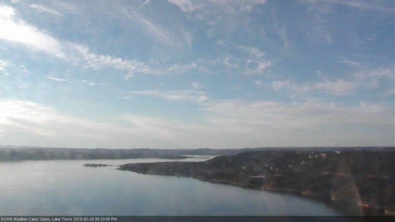 Lake Travis webcam, February 20, 2019 4:35 PM CT