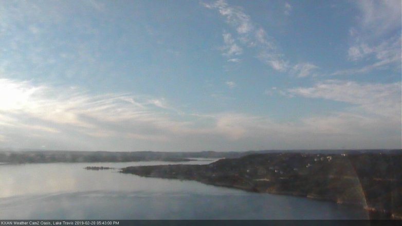 Lake Travis webcam, February 20, 2019 4:45 PM CT