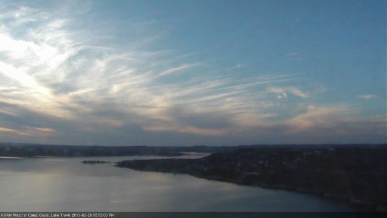 Lake Travis webcam, February 20, 2019 4:55 PM CT