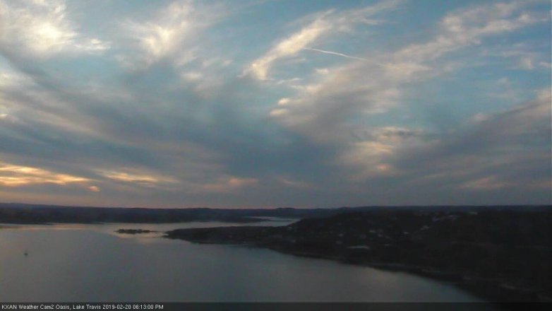 Lake Travis webcam, February 20, 2019 5:15 PM CT