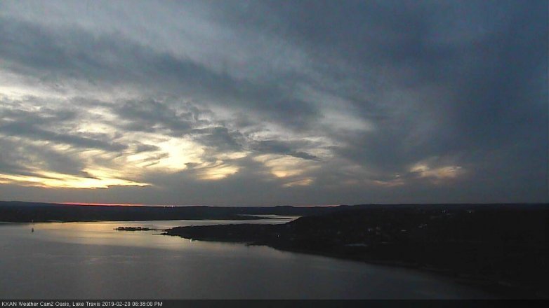 Lake Travis webcam, February 20, 2019 5:40 PM CT