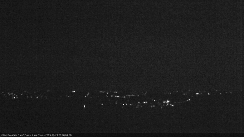 Lake Travis webcam, February 20, 2019 8:30 PM CT