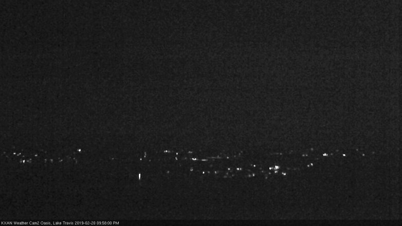 Lake Travis webcam, February 20, 2019 9:00 PM CT