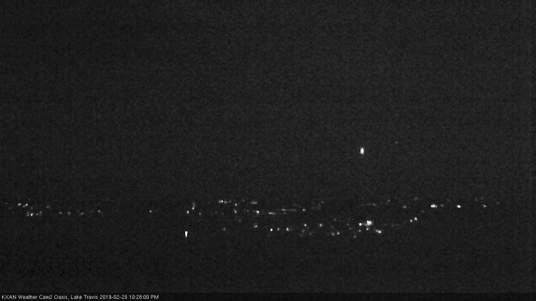 Lake Travis webcam, February 20, 2019 9:30 PM CT