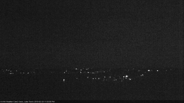 Lake Travis webcam, February 20, 2019 10:05 PM CT