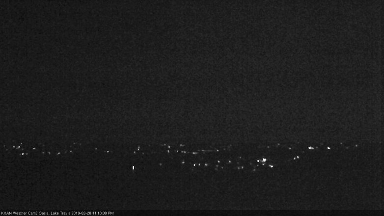 Lake Travis webcam, February 20, 2019 10:15 PM CT