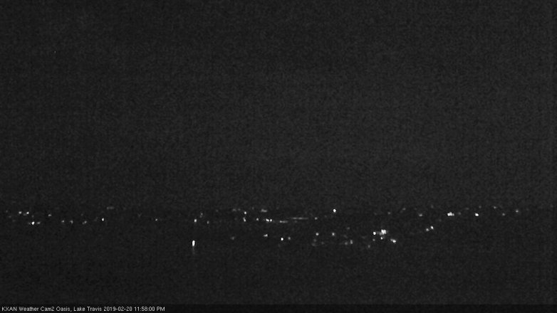 Lake Travis webcam, February 20, 2019 11:00 PM CT