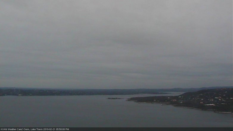 Lake Travis webcam, February 21, 2019 5:00 PM CT