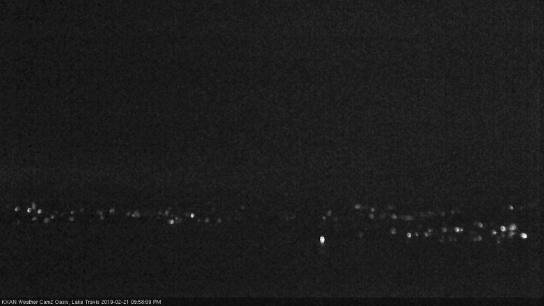 Lake Travis webcam, February 21, 2019 9:00 PM CT