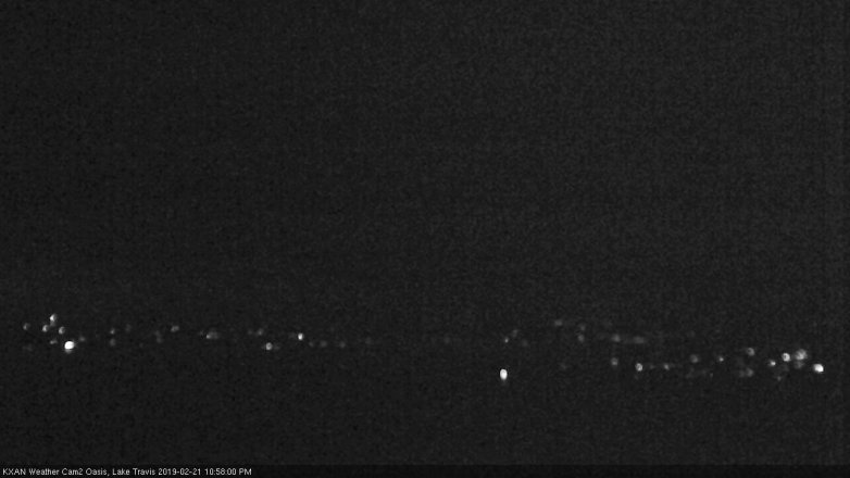Lake Travis webcam, February 21, 2019 10:00 PM CT