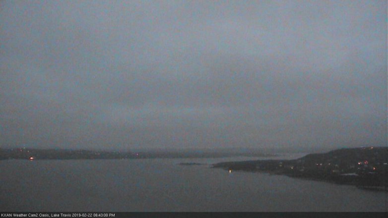 Lake Travis webcam, February 22, 2019 5:45 PM CT