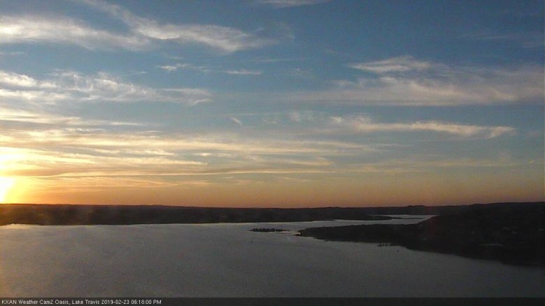 Lake Travis webcam, February 23, 2019 5:20 PM CT