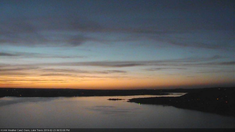 Lake Travis webcam, February 23, 2019 5:55 PM CT