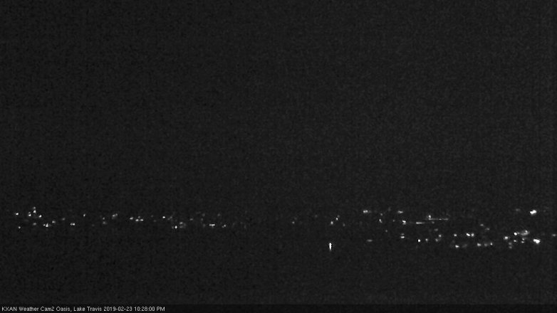 Lake Travis webcam, February 23, 2019 9:30 PM CT
