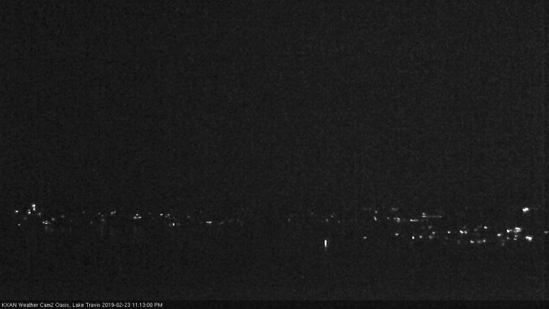 Lake Travis webcam, February 23, 2019 10:15 PM CT