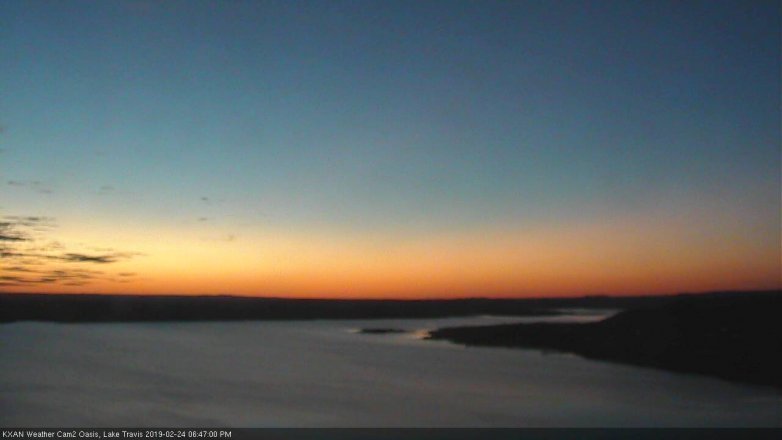 Lake Travis webcam, February 24, 2019 5:50 PM CT