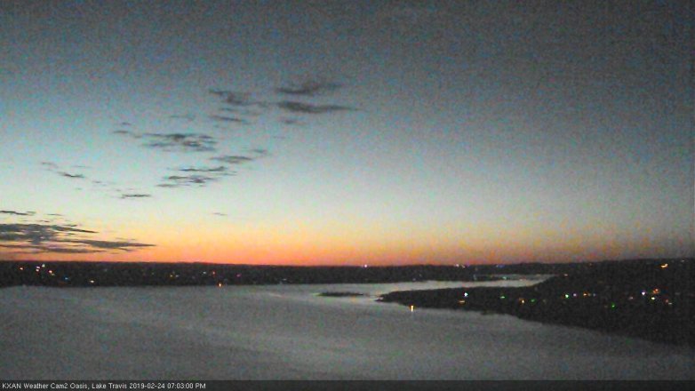 Lake Travis webcam, February 24, 2019 6:05 PM CT