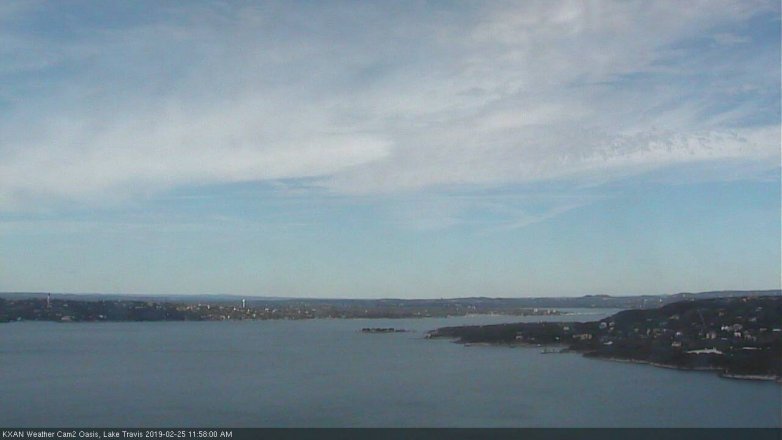 Lake Travis webcam, February 25, 2019 11:00 AM CT
